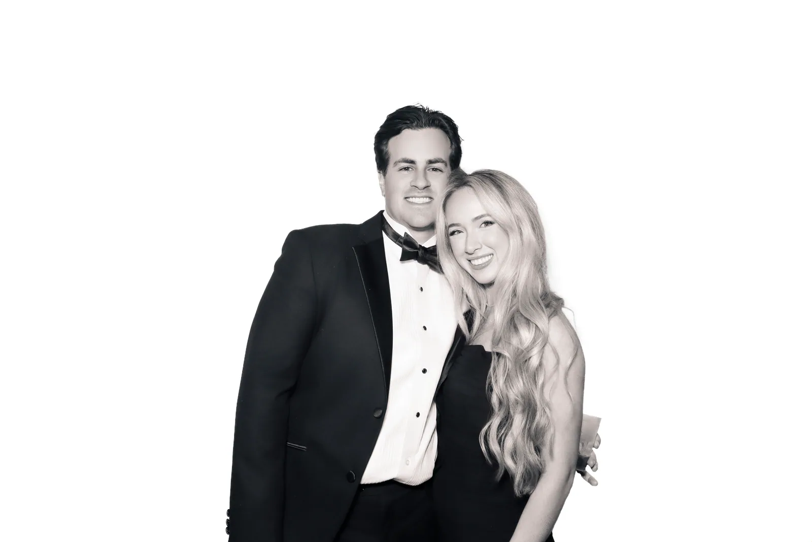 Elegant couple, black and white editorial portrait